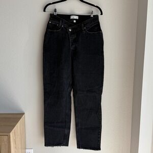 Abercrombie Fitch The Dad High Rise Curve Love Black Denim Jeans Womens‎ 27s